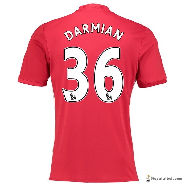 Camiseta Manchester United Ropa Darmian Replica Primera 2016/17 Rojo